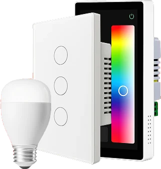 Interruptor touch, painel de controle de cor e lâmpada inteligente