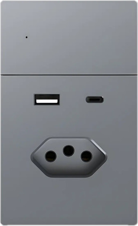 Interruptor PRO Safira 1 tecla com tomada