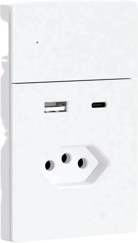 Interruptor PRO Safira 1 tecla com tomada